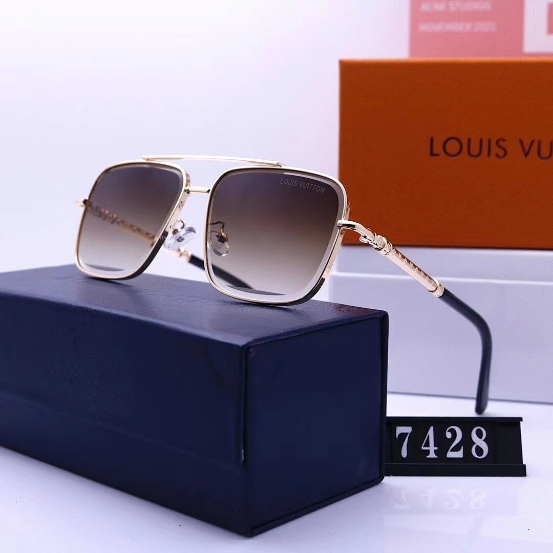 Louis Vuitton Tinted Lens Square Sunglasses, Polished Frame Style 02