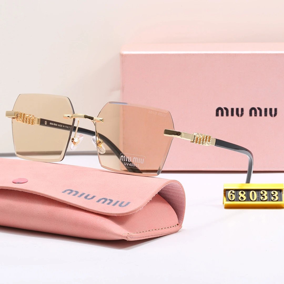 Miu Miu Brown Tinted Lens Square Sunglasses, Polished Frame Style 34