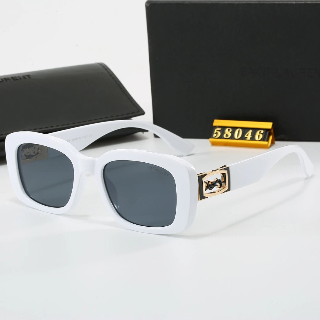 Saint Laurent Black Tinted Lens Square Sunglasses, Polished Frame Style 22