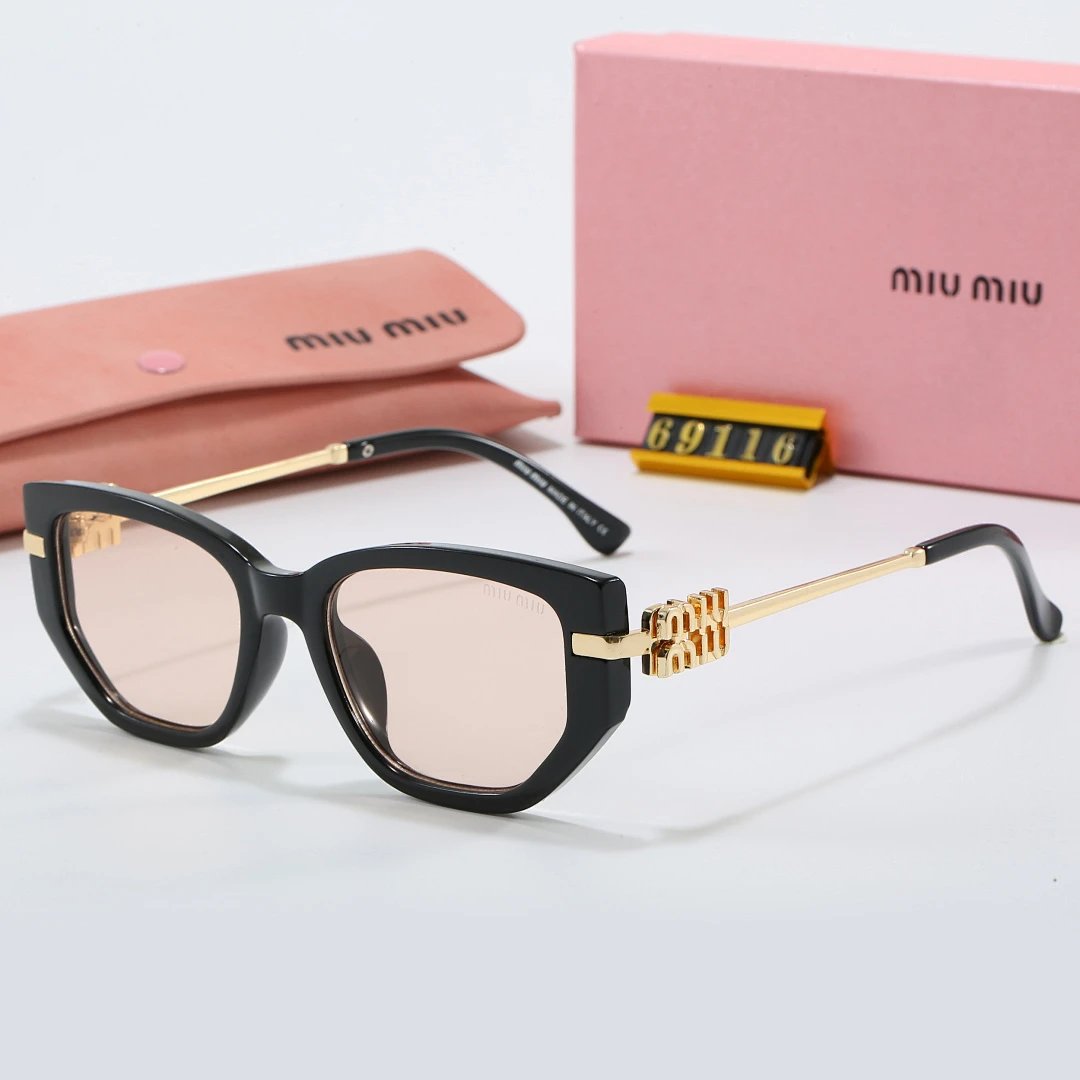 Miu Miu Tinted Lens Square Sunglasses, Polished Frame Style 21