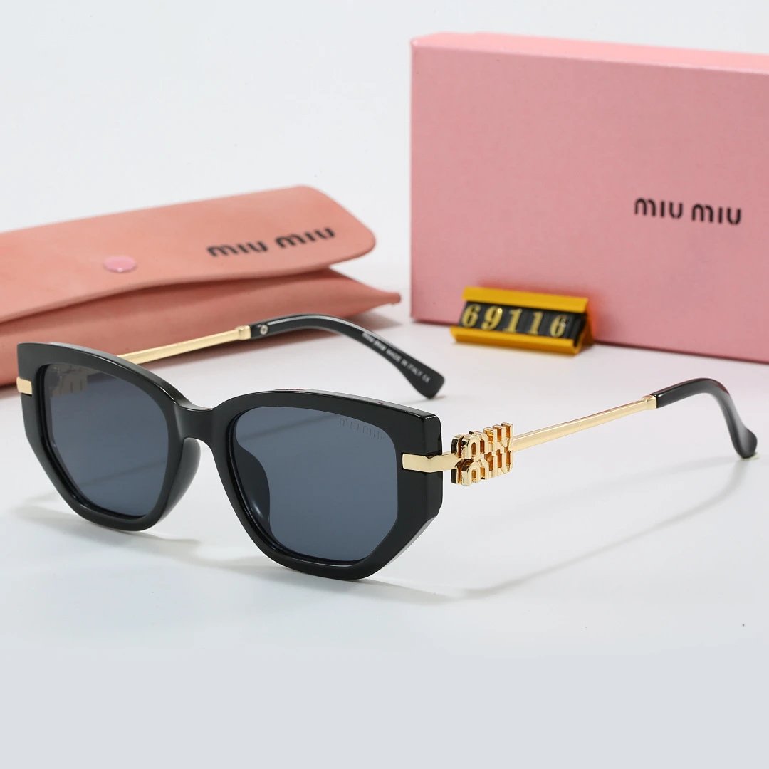 Miu Miu Gray Tinted Lens Square Sunglasses, Polished Frame Style 22