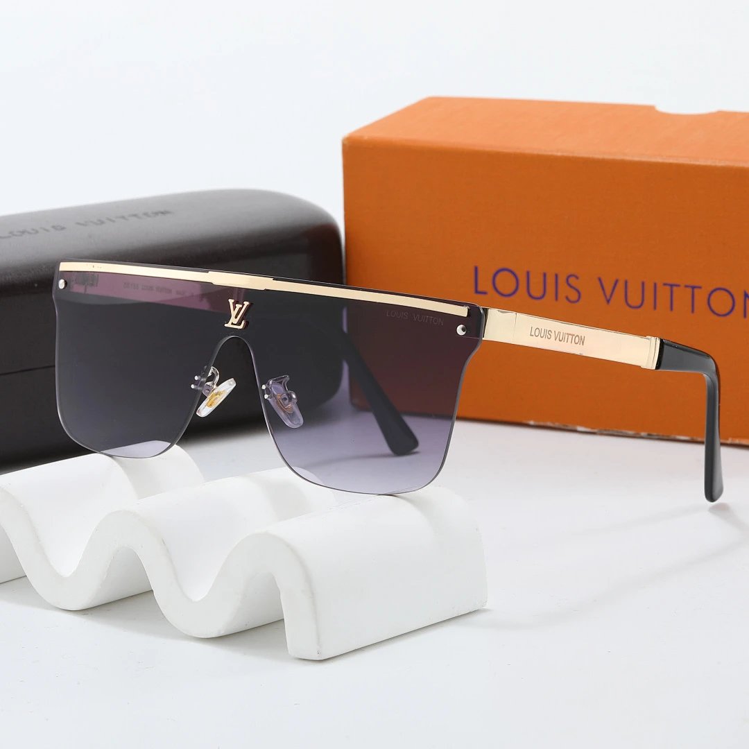 Louis Vuitton Brown Tinted Lens Square Sunglasses, Polished Frame Style 07