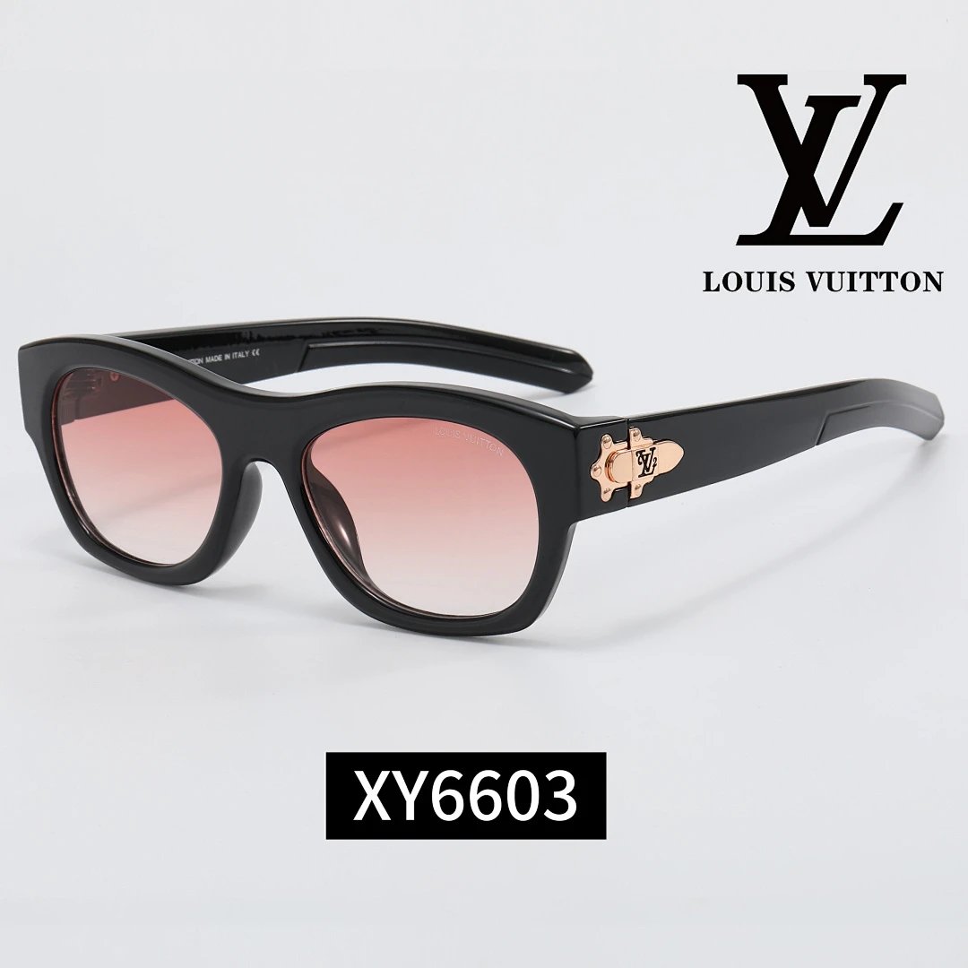 Louis Vuitton Black Tinted Lens Square Sunglasses, Polished Frame Style 24