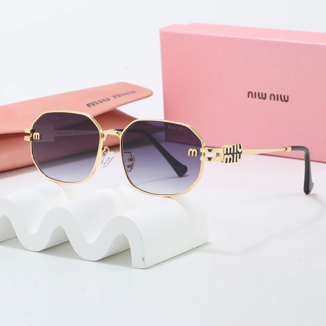 Miu Miu Tinted Lens Square Sunglasses, Polished Frame Style 10