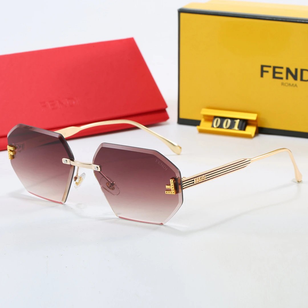 Fendi Brown Tinted Lens Designer Sunglasses, Polished Frame Style 02