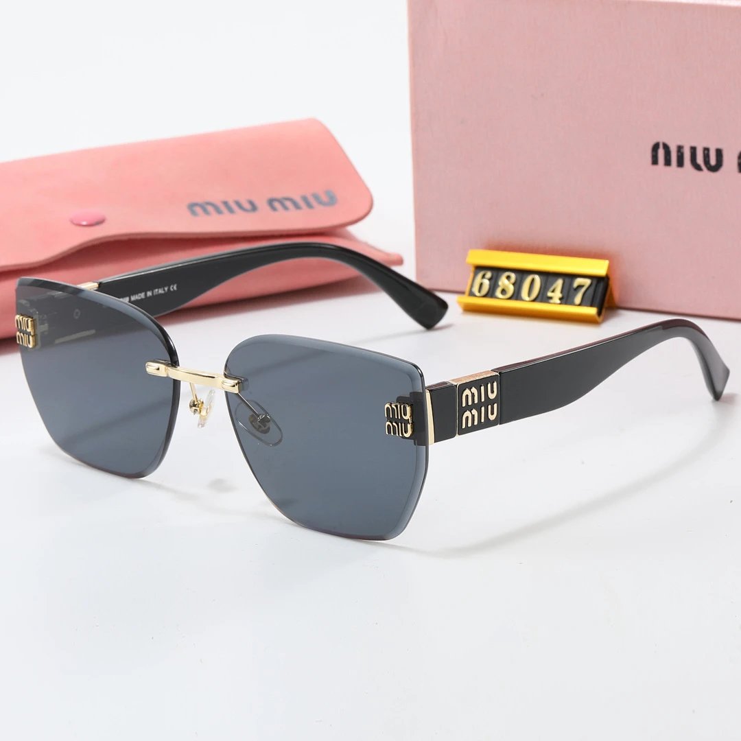 Miu Miu Gray Tinted Lens Square Sunglasses, Polished Frame Style 23