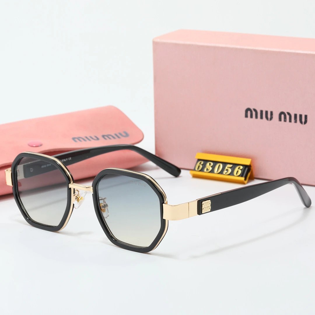 Miu Miu Gray Tinted Lens Square Sunglasses, Polished Frame Style 28
