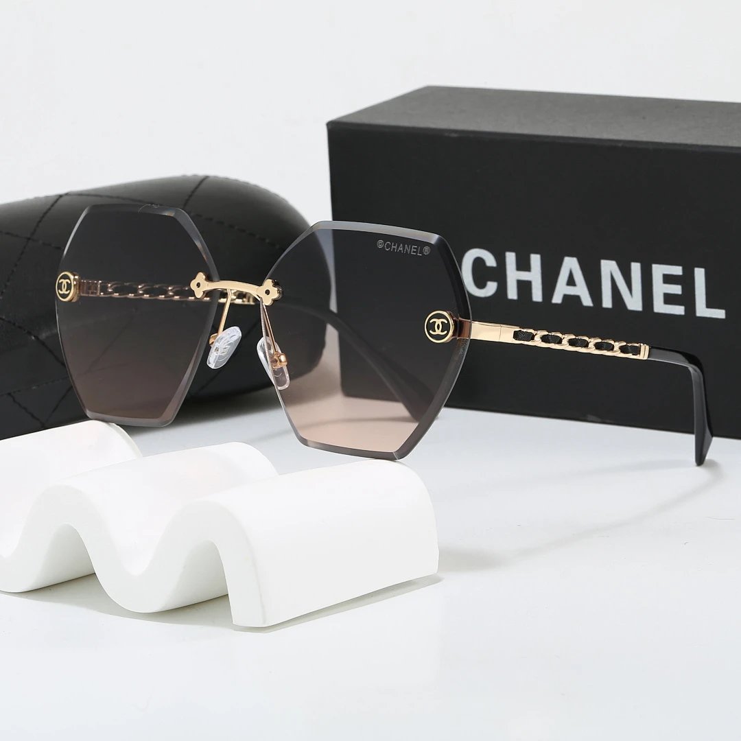 Chanel Black Tinted Lens Square Sunglasses, Polished Frame Style 22