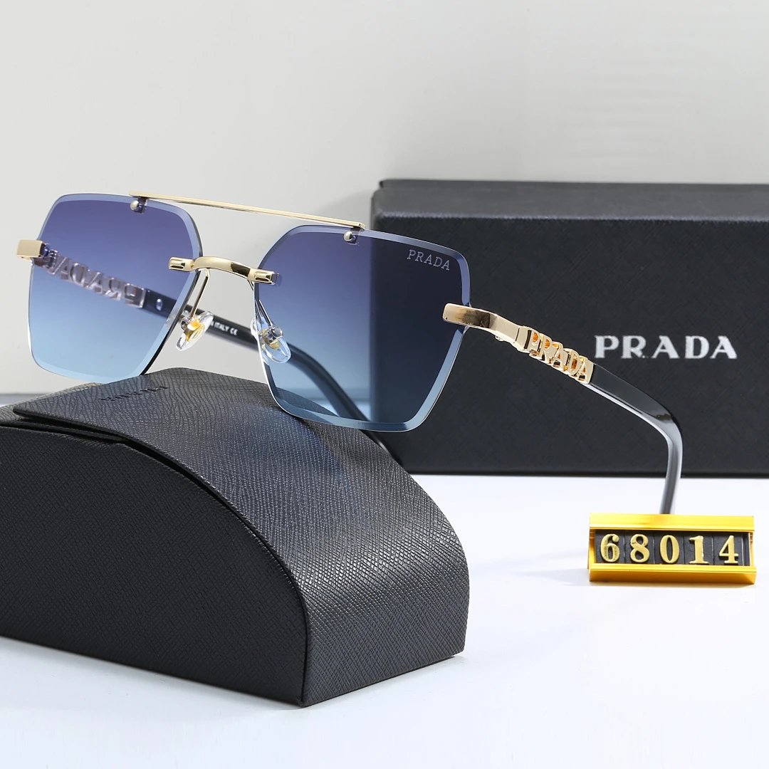 Prada Black Tinted Lens Square Sunglasses, Polished Frame Style 12