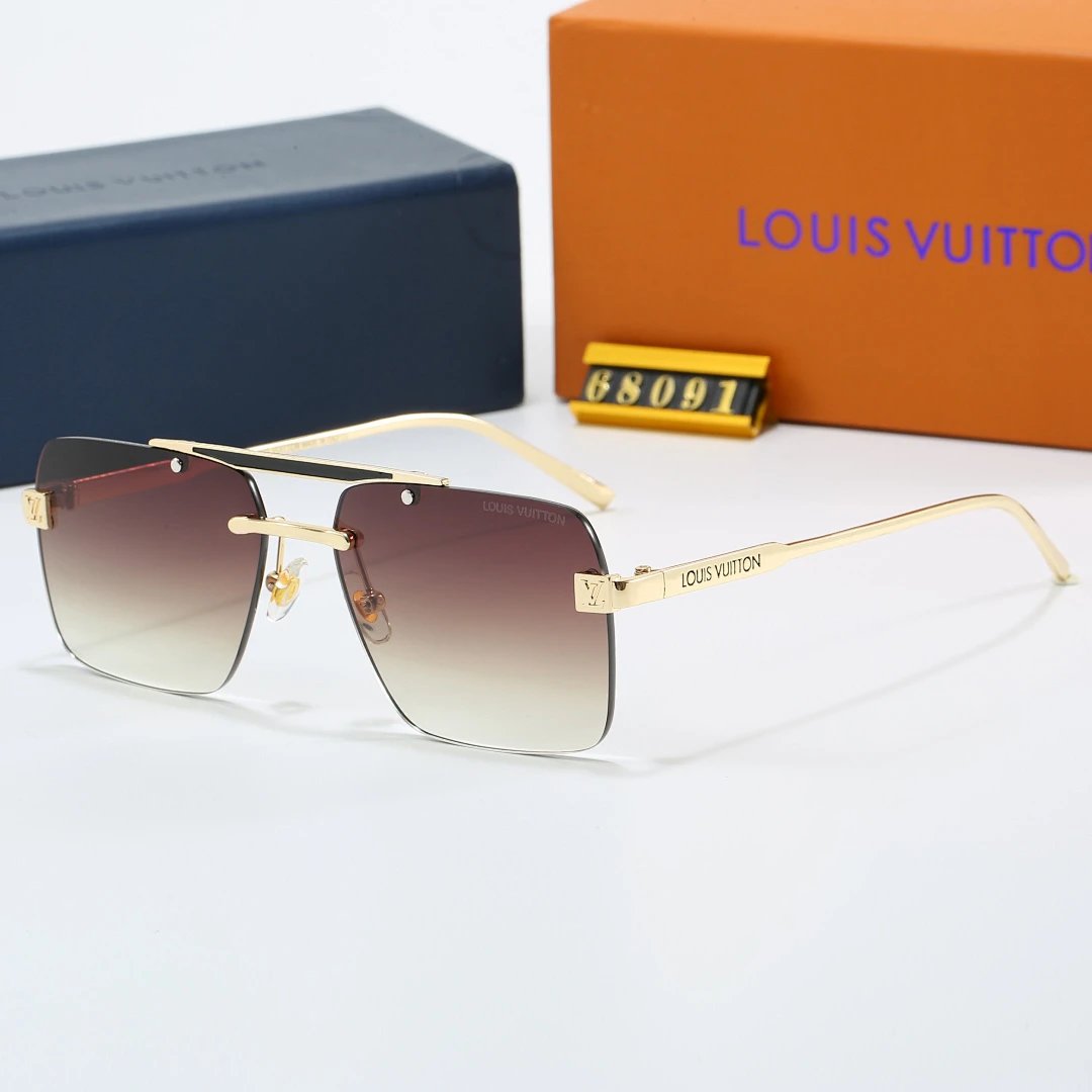 Louis Vuitton Brown Tinted Lens Square Sunglasses, Polished Frame Style 30