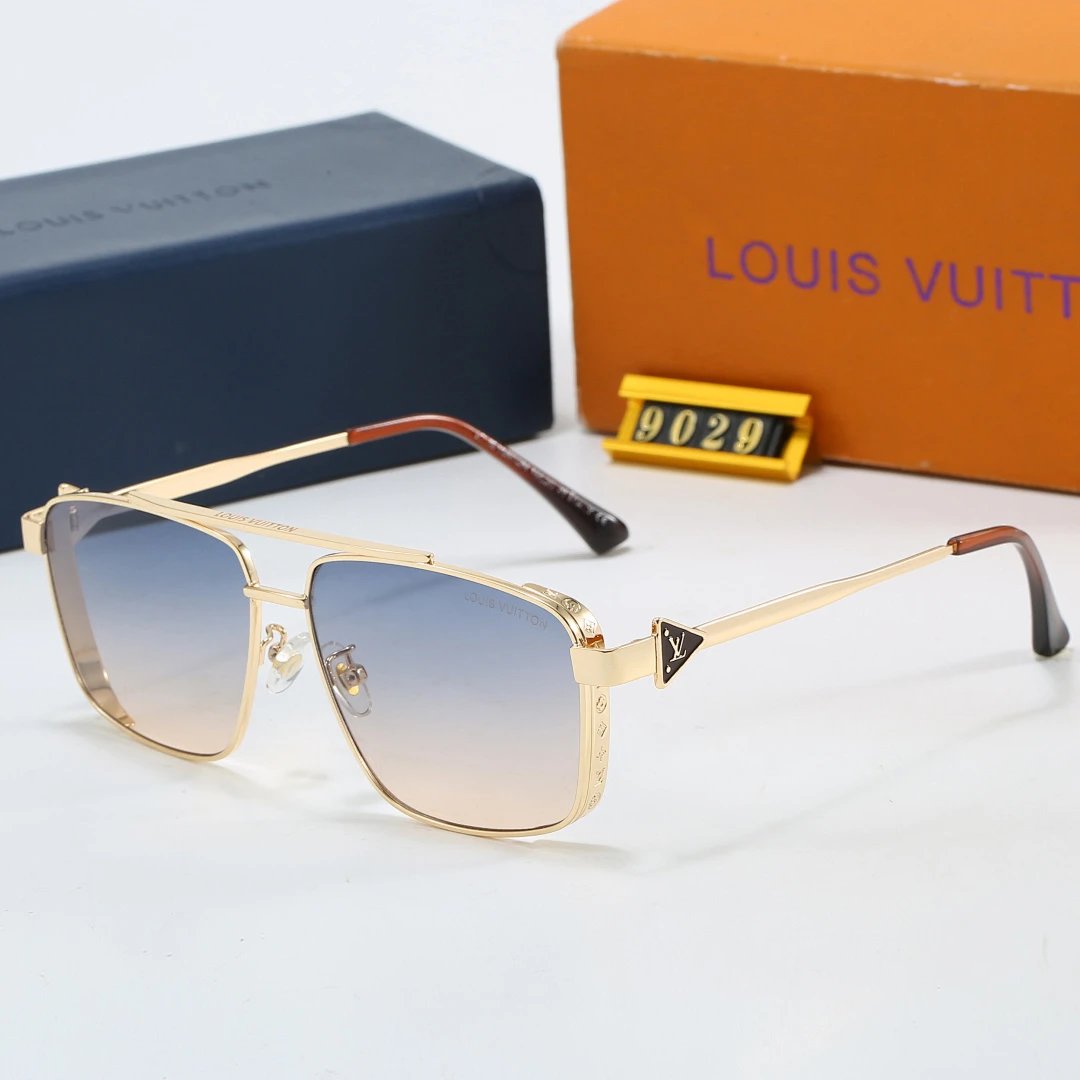 Louis Vuitton Brown Tinted Lens Square Sunglasses, Polished Frame Style 27