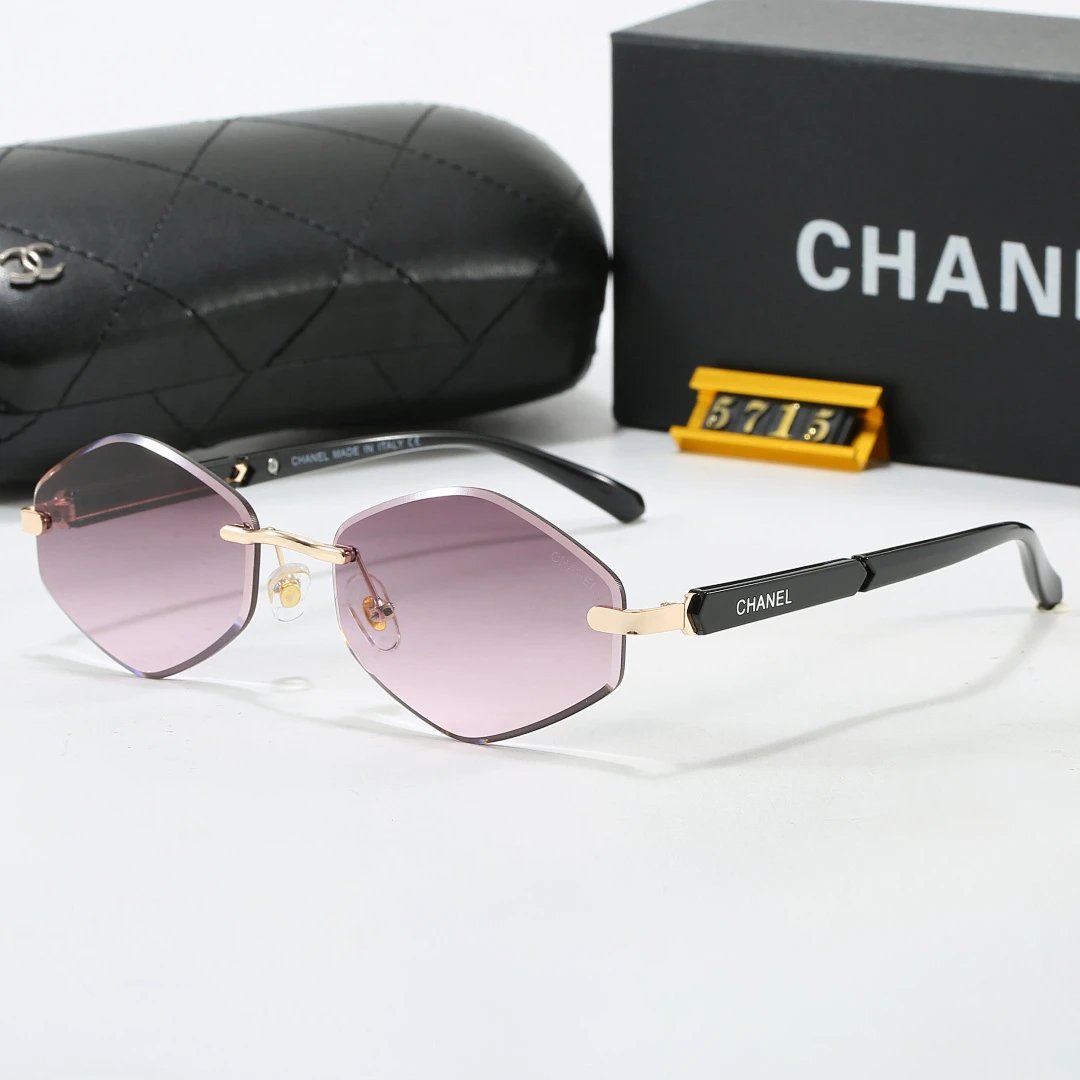 Chanel Black Tinted Lens Square Sunglasses, Polished Frame Style 14
