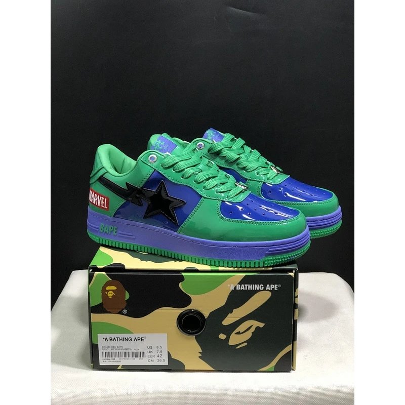 BAPE STA Low Top Sneakers low-top Green Blue - Style 7