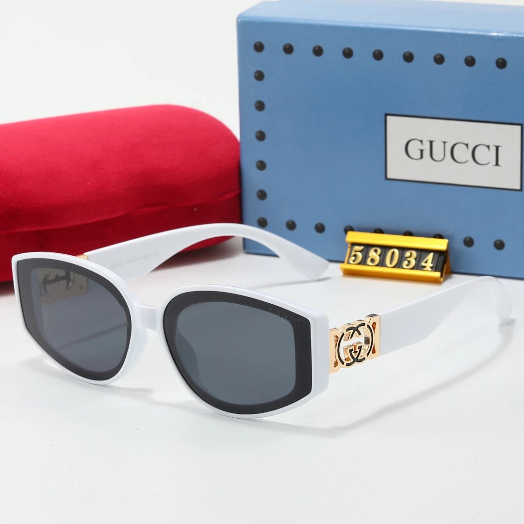 Gucci Tinted Lens Square Sunglasses, Polished Frame Style 34