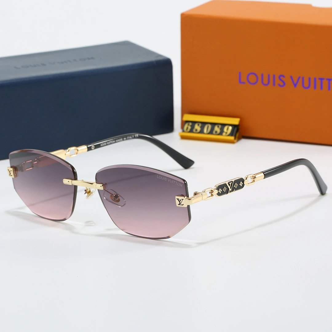 Louis Vuitton Brown Tinted Lens Square Sunglasses, Polished Frame Style 11