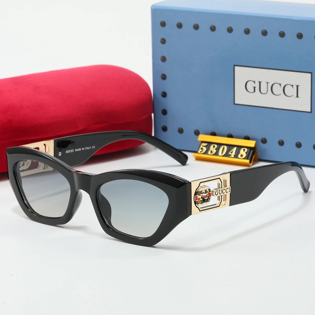 Gucci Tinted Lens Square Sunglasses, Polished Frame Style 10
