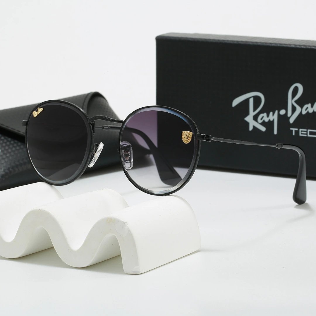 Ray-Ban Black Tinted Lens Metal Frame Sunglasses, Classic Style 02