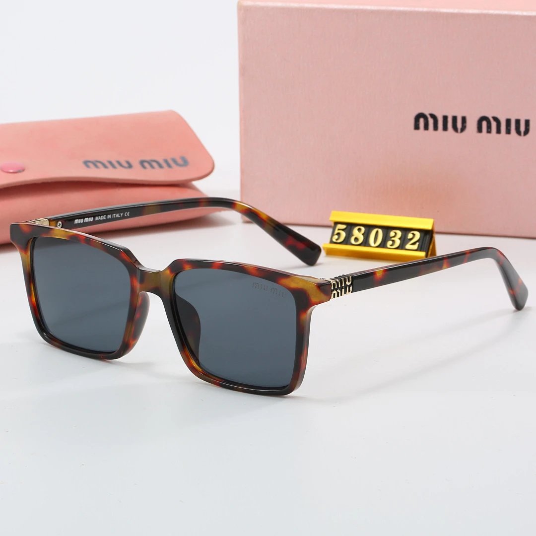 Miu Miu Gray Tinted Lens Square Sunglasses, Polished Frame Style 32