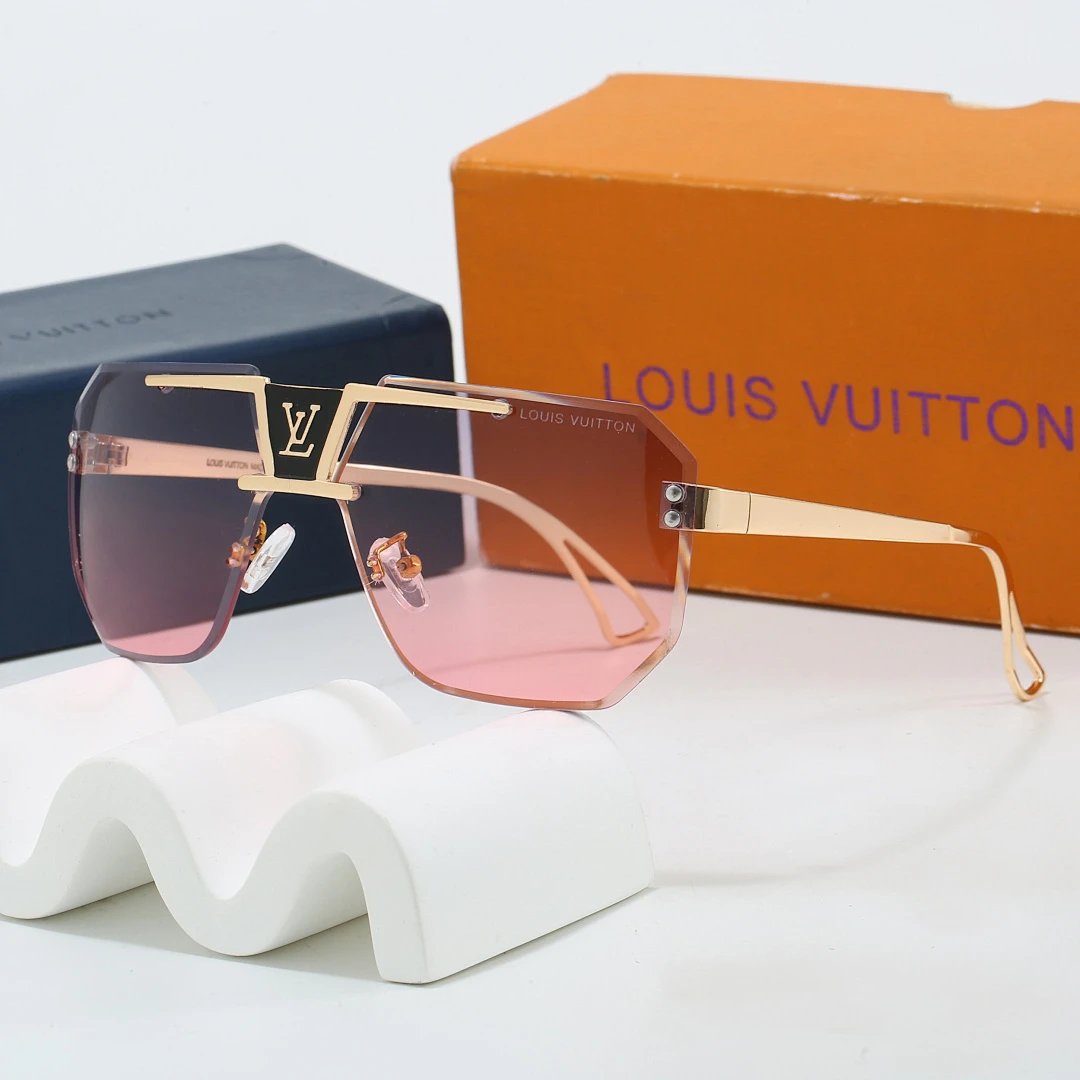 Louis Vuitton Brown Tinted Lens Square Sunglasses, Polished Frame Style 25
