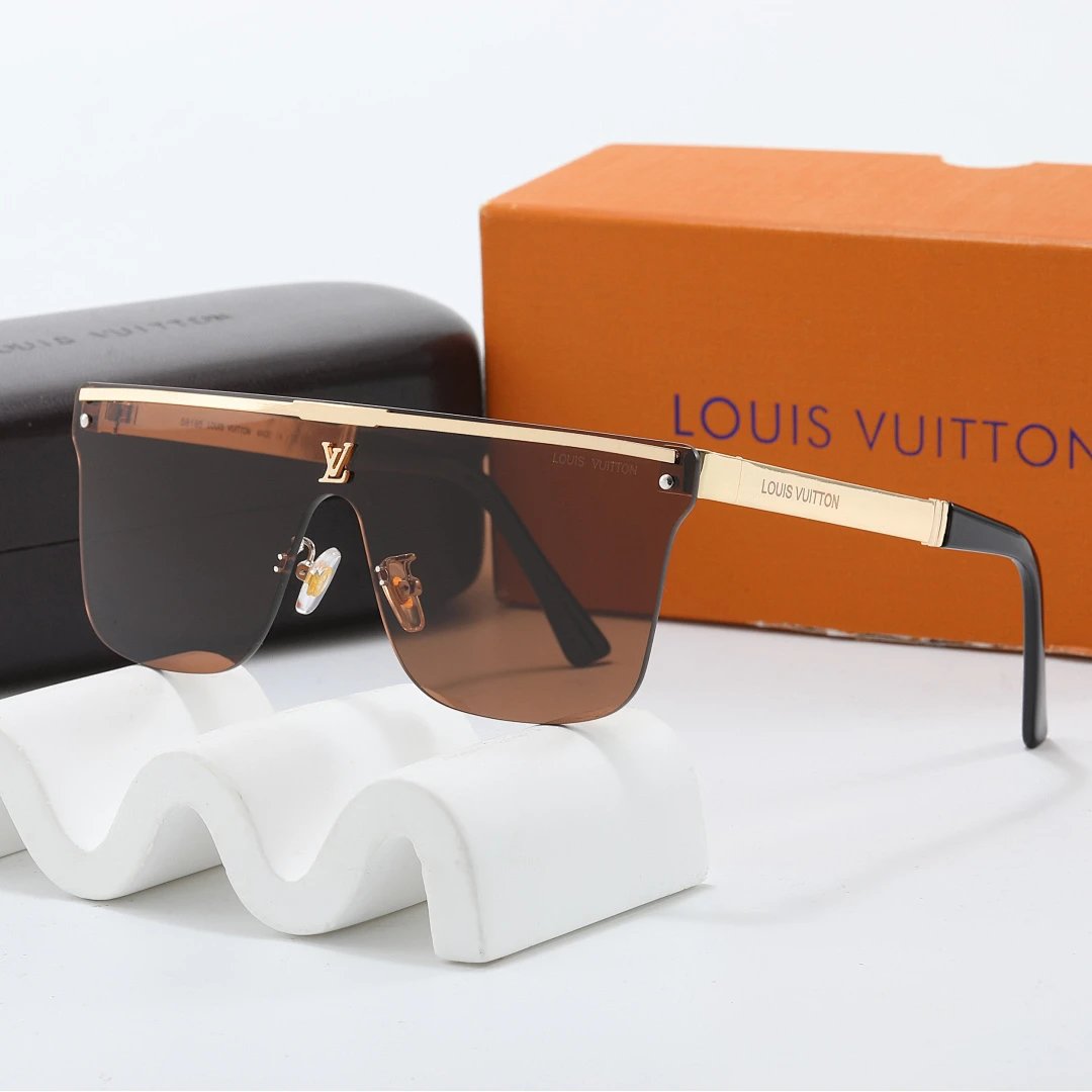 Louis Vuitton Brown Tinted Lens Square Sunglasses, Polished Frame Style 08