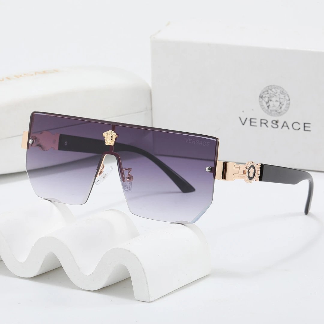 Versace Gray Tinted Lens Square Sunglasses, Polished Frame Style 25