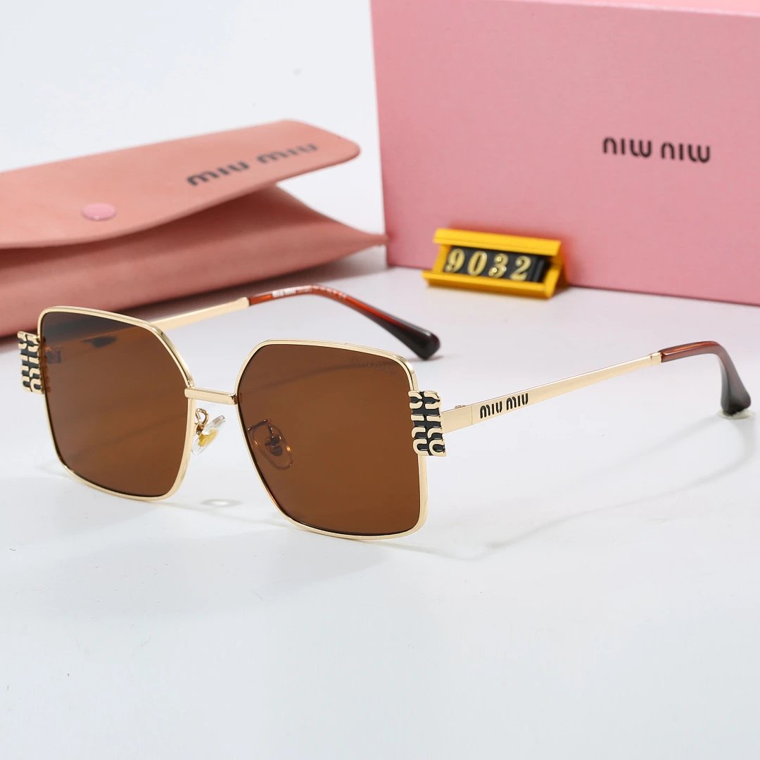 Miu Miu Brown Tinted Lens Square Sunglasses, Polished Frame Style 15