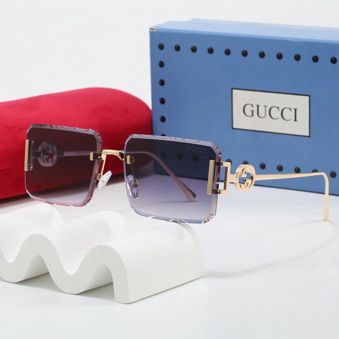 Gucci Tinted Lens Square Sunglasses, Polished Frame Style 18