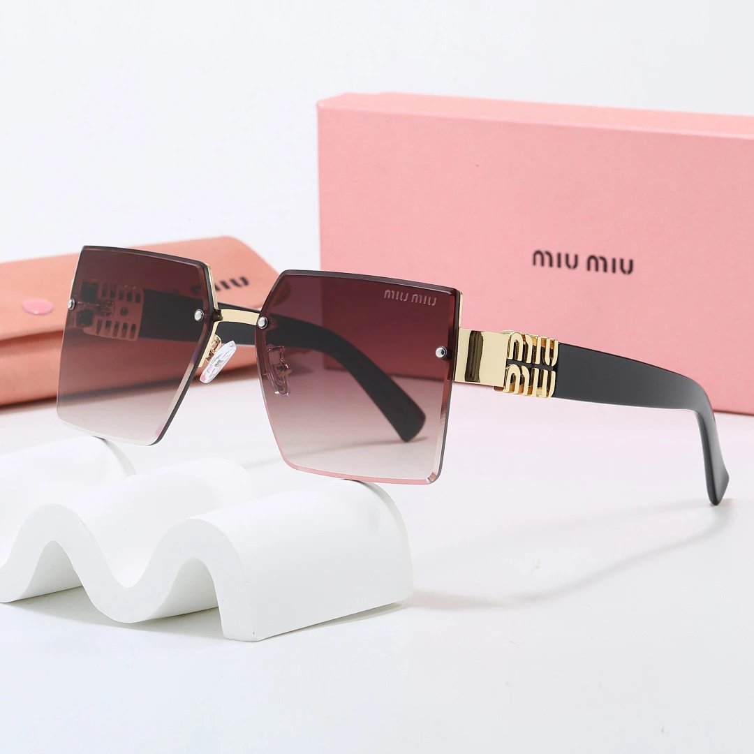 Miu Miu Tinted Lens Square Sunglasses, Polished Frame Style 10
