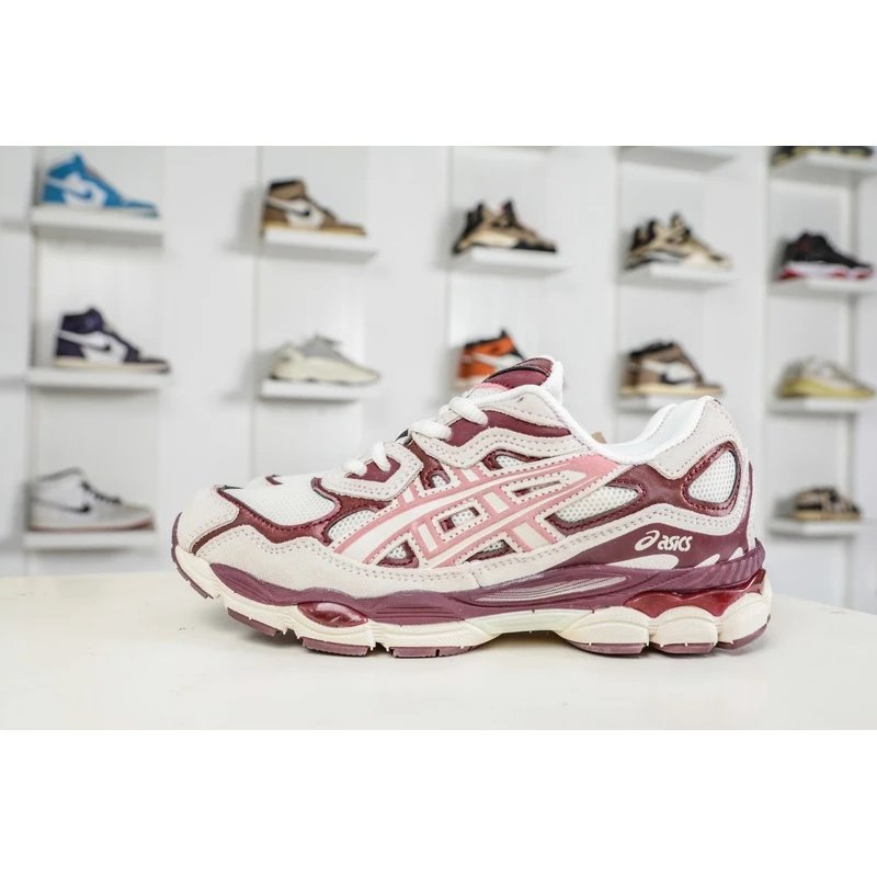 ASICS GEL-NYC White Burgundy Sneakers - Style 2