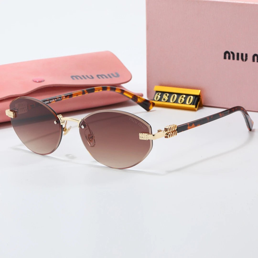 Miu Miu Brown Tinted Lens Square Sunglasses, Polished Frame Style 35