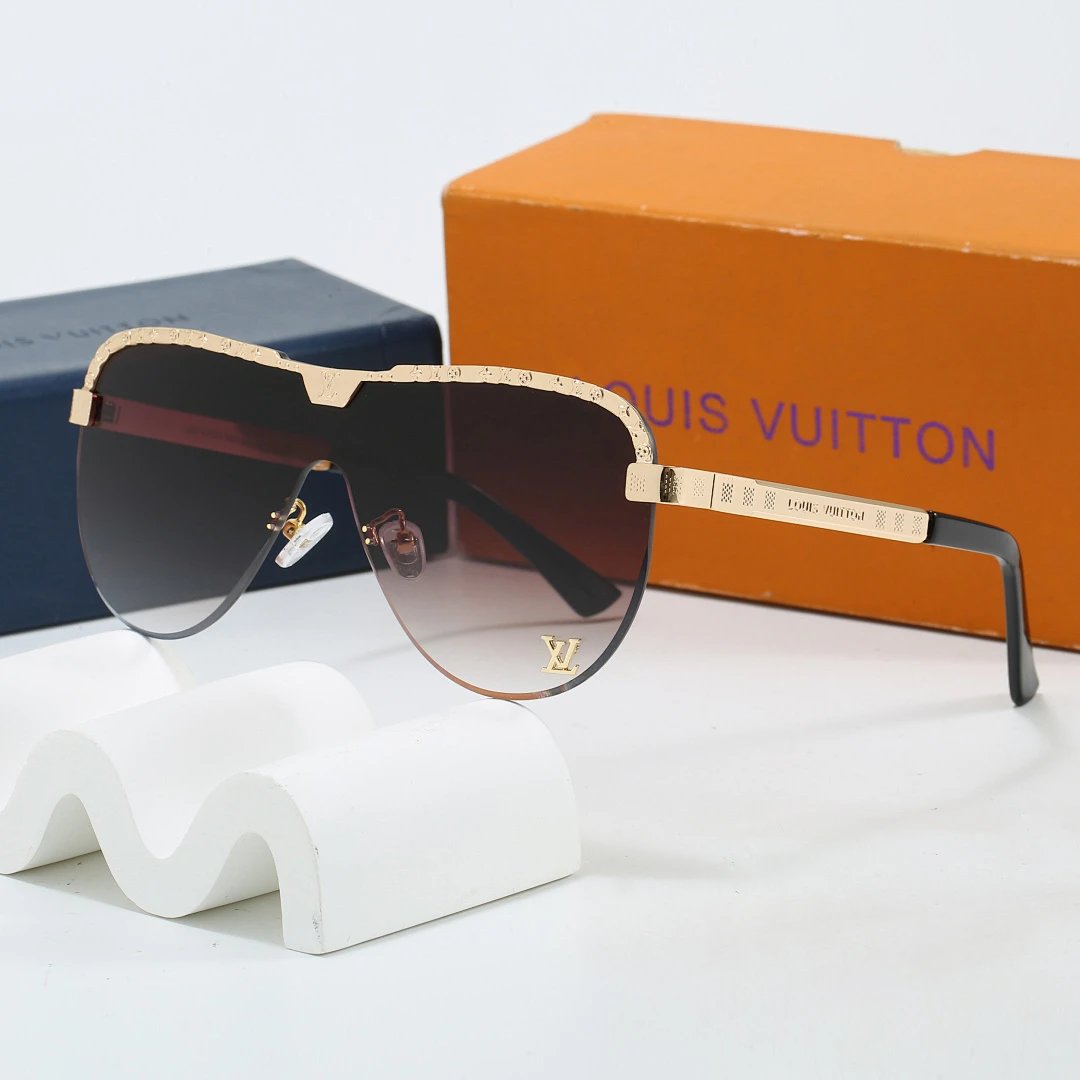Louis Vuitton Brown Tinted Lens Square Sunglasses, Polished Frame Style 17