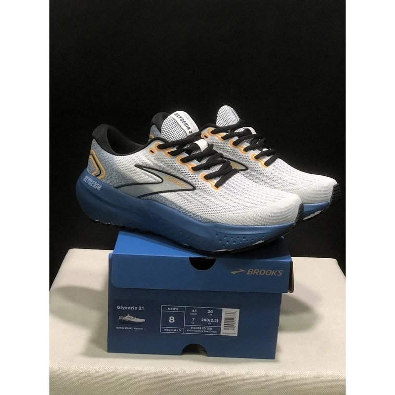 Brooks Glycerin 21 Running Shoes Grey White - Style 15