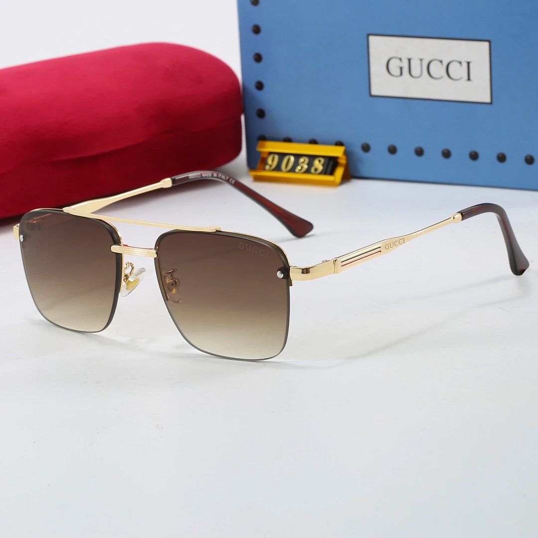 Gucci Tinted Lens Square Sunglasses, Polished Frame Style 02