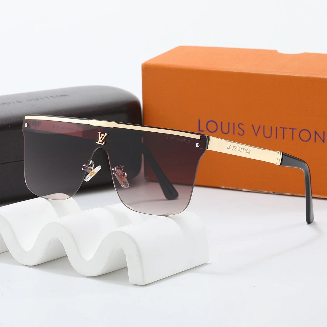 Louis Vuitton Brown Tinted Lens Square Sunglasses, Polished Frame Style 09