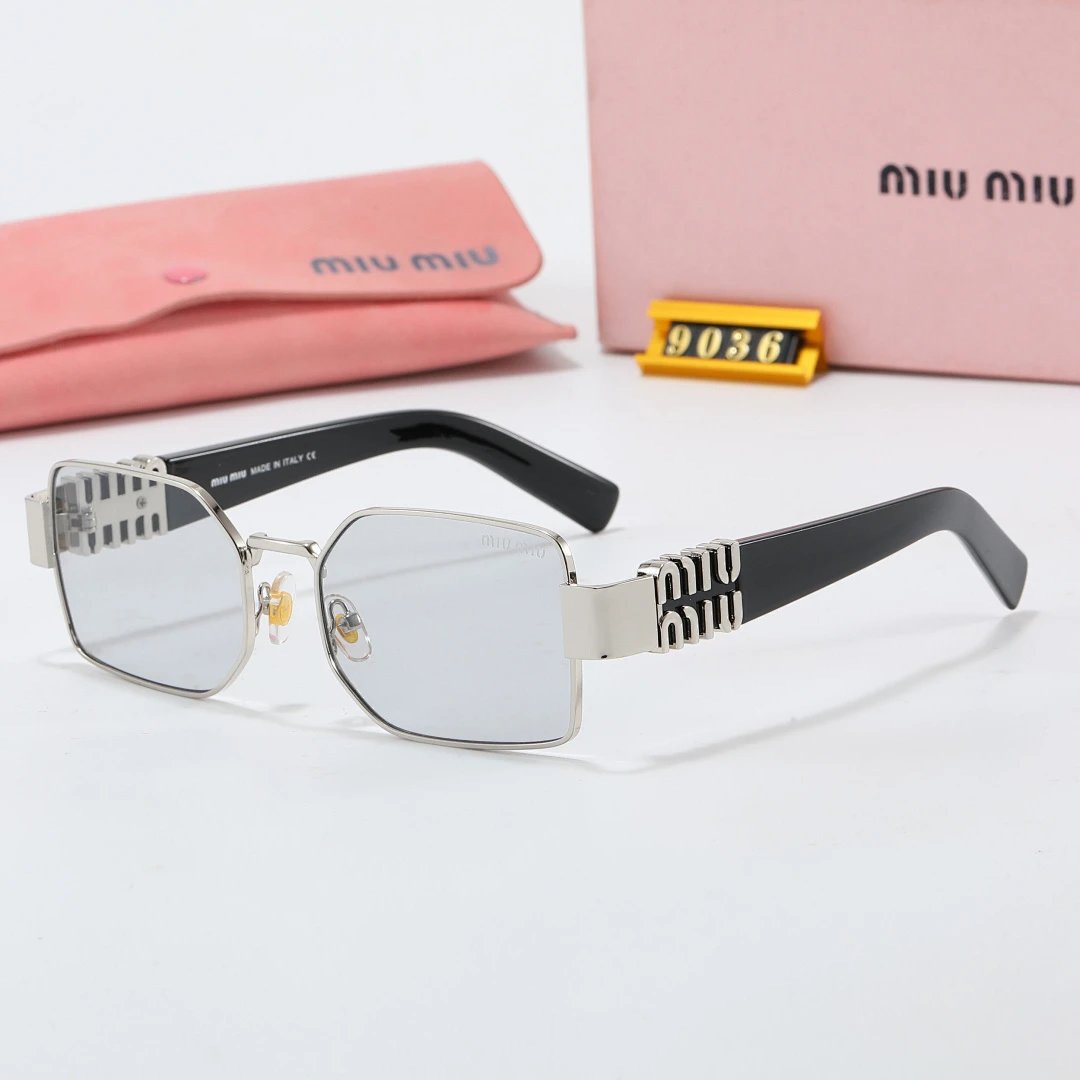 Miu Miu Tinted Lens Square Sunglasses, Polished Frame Style 11