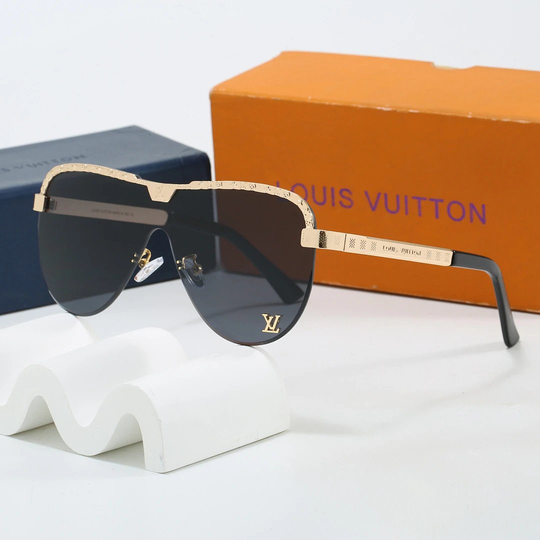 Louis Vuitton Brown Tinted Lens Square Sunglasses, Polished Frame Style 14