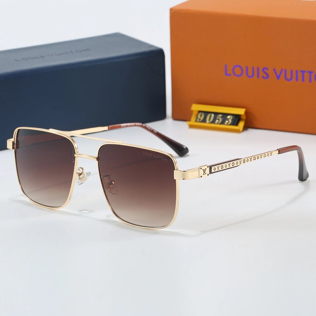 Louis Vuitton Brown Tinted Lens Square Sunglasses, Polished Frame Style 22