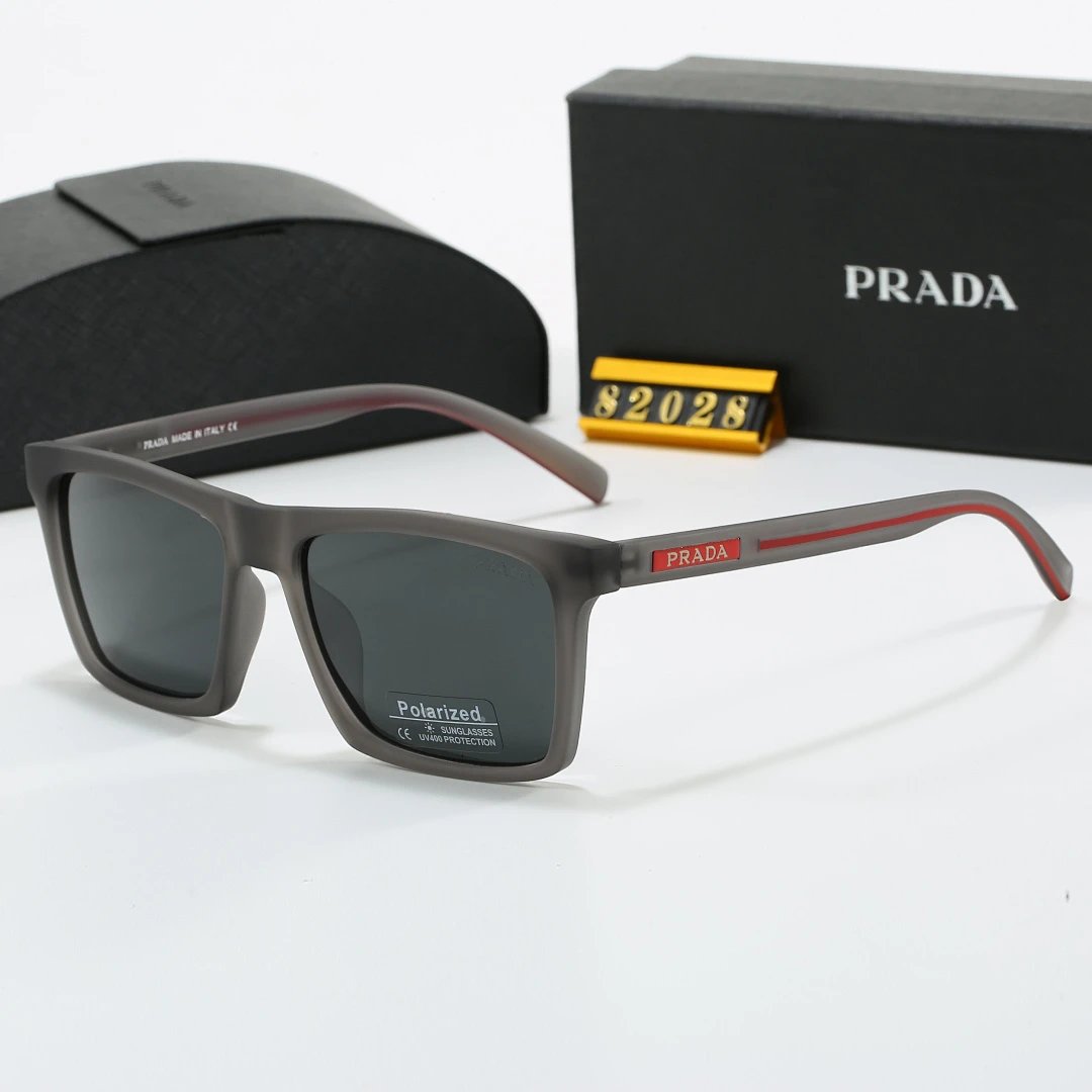 Prada Black Tinted Lens Square Sunglasses, Polished Frame Style 20