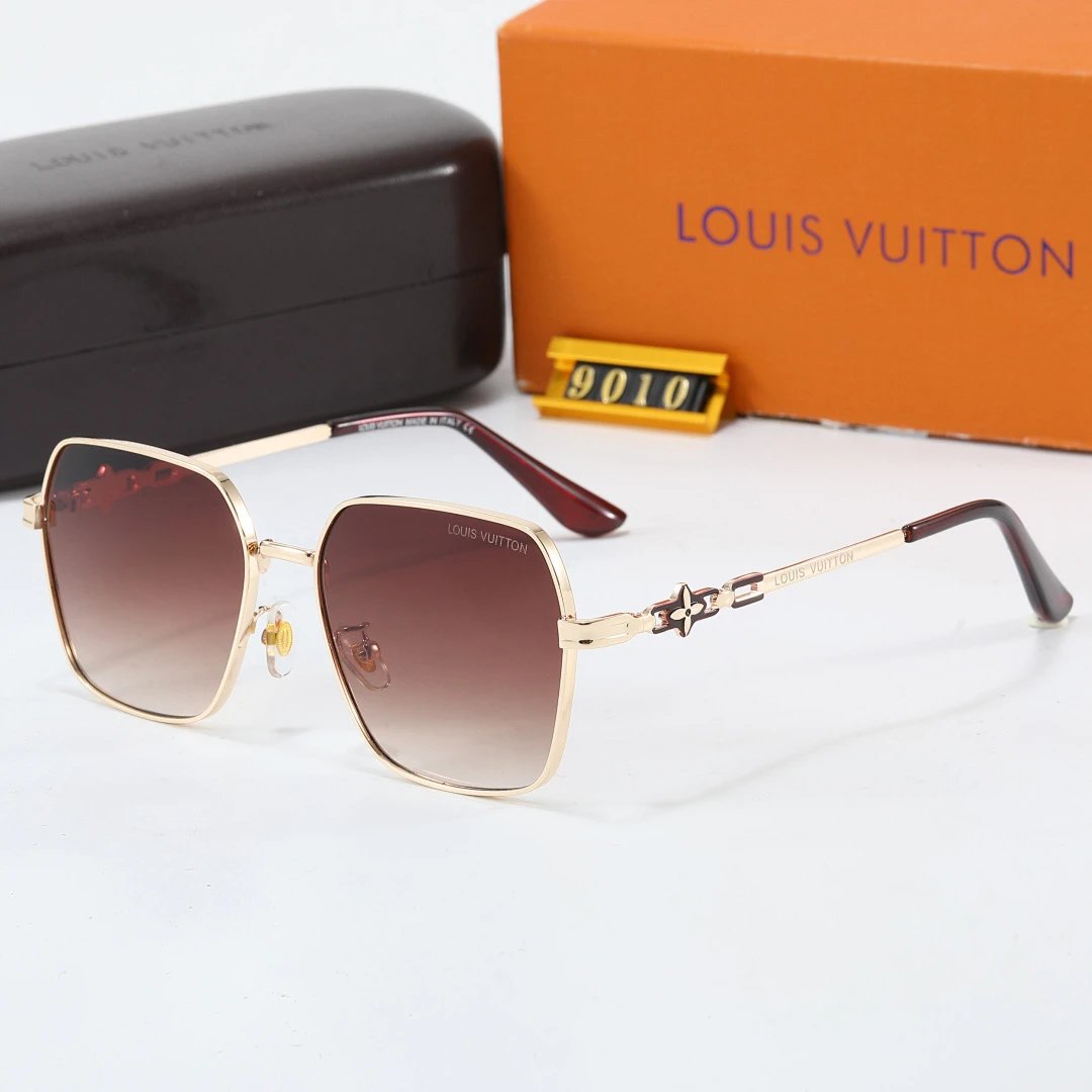 Louis Vuitton Brown Tinted Lens Square Sunglasses, Polished Frame Style 39