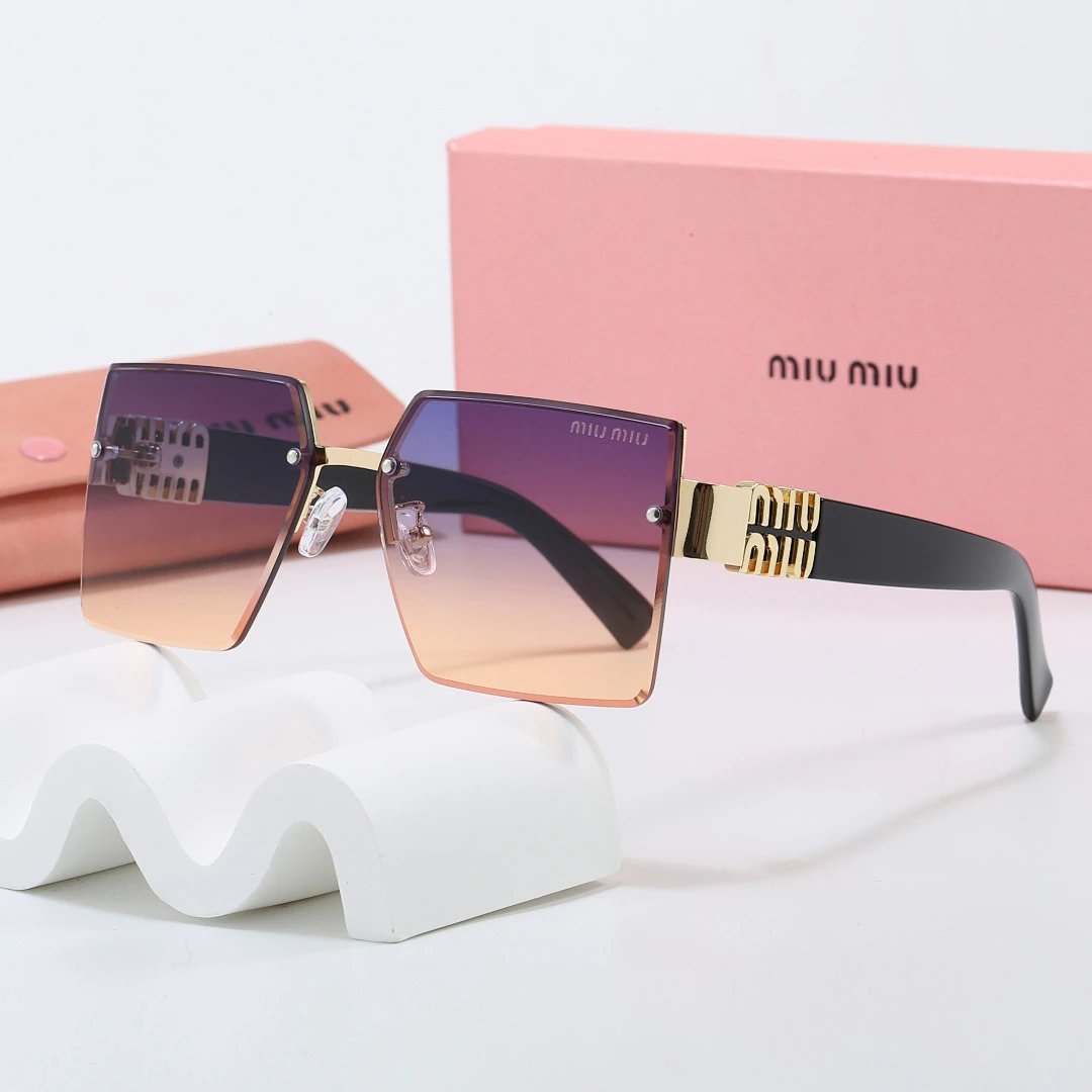Miu Miu Tinted Lens Square Sunglasses, Polished Frame Style 07