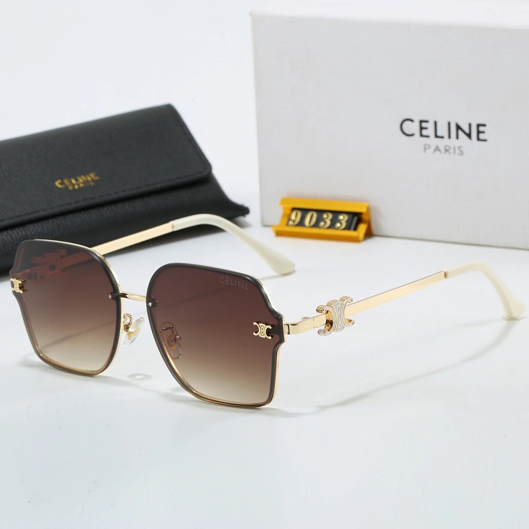 Celine Black Tinted Lens Square Sunglasses, Polished Frame Style 20