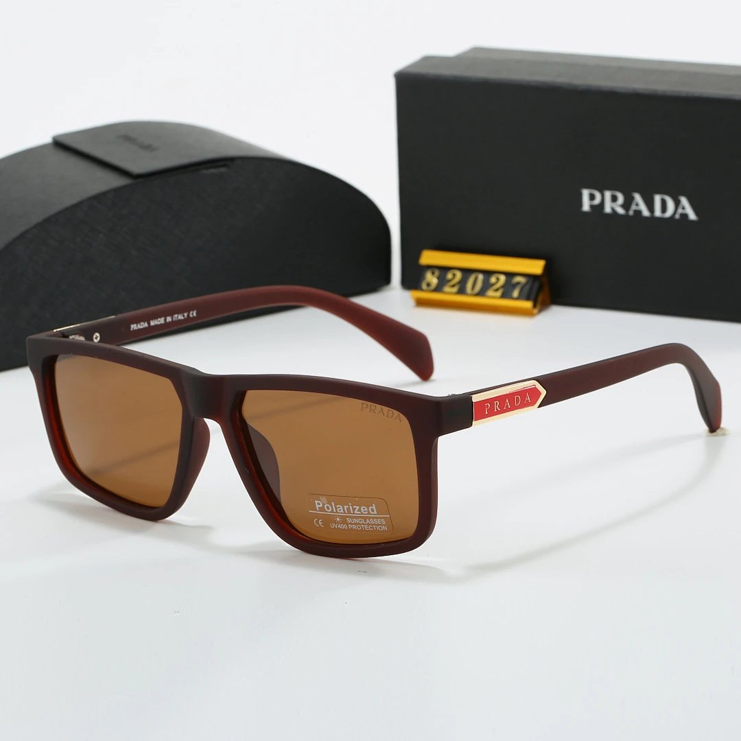 Prada Tinted Lens Square Sunglasses, Polished Frame Style 09
