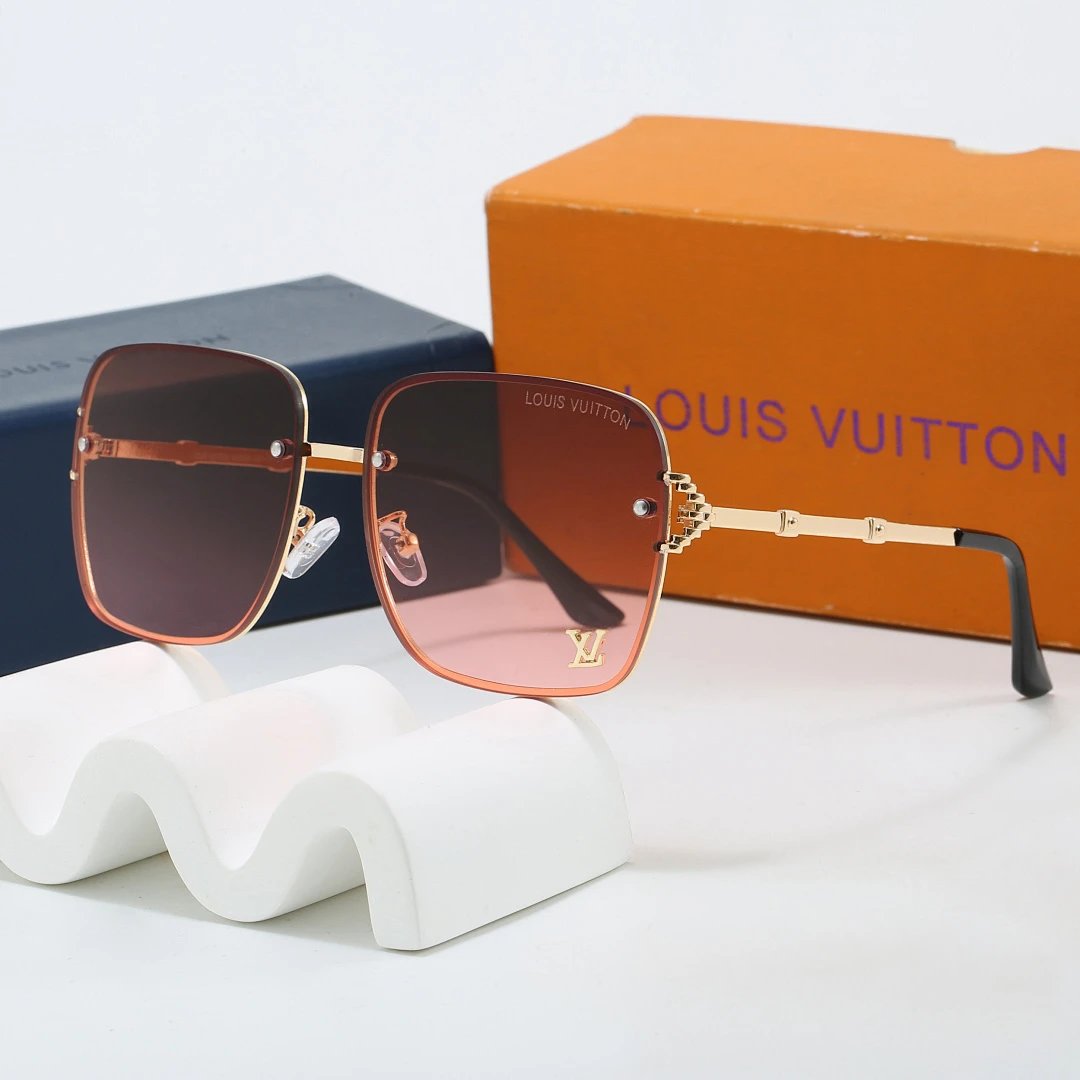 Louis Vuitton Brown Tinted Lens Square Sunglasses, Polished Frame Style 07