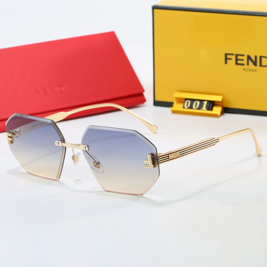 Fendi Brown Tinted Lens Square Sunglasses, Polished Frame Style 05