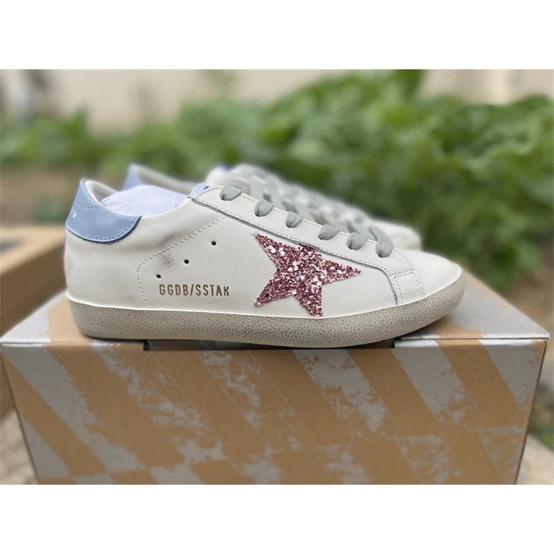 Golden Goose Super-Star White Red Star Blue Heel - Style 5