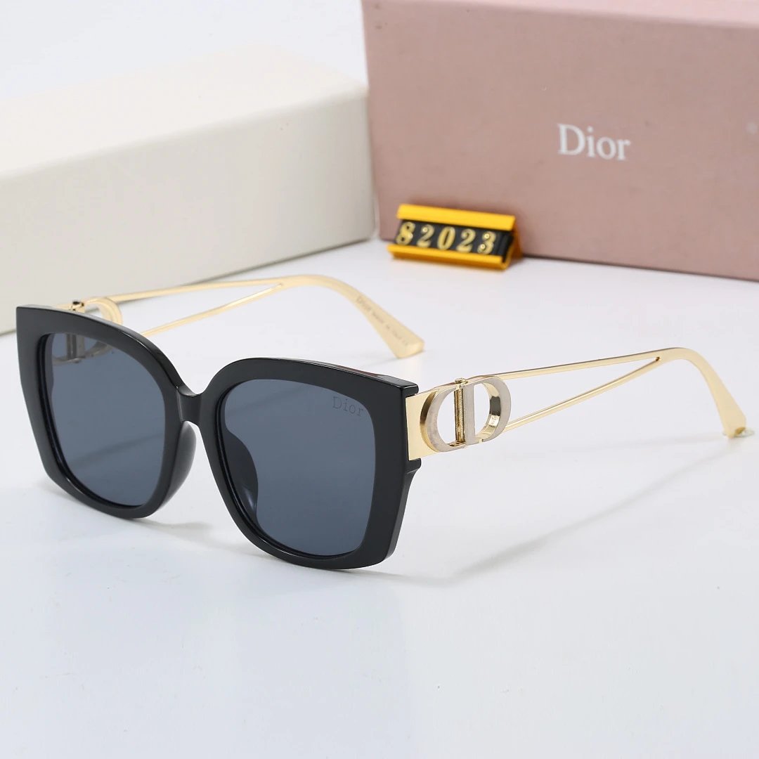 Dior Black Tinted Lens Square Sunglasses, Polished Frame Style 12