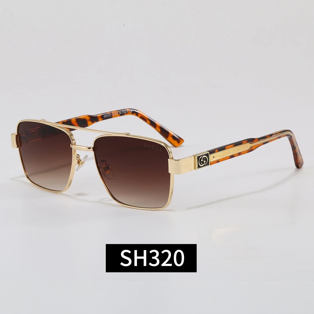 Gucci Tinted Lens Square Sunglasses, Polished Frame Style 35
