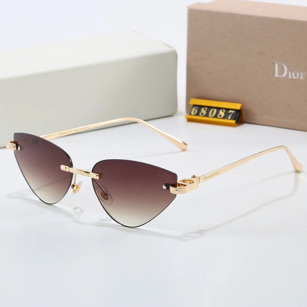 Dior Brown Tinted Lens Square Sunglasses, Polished Frame Style 08