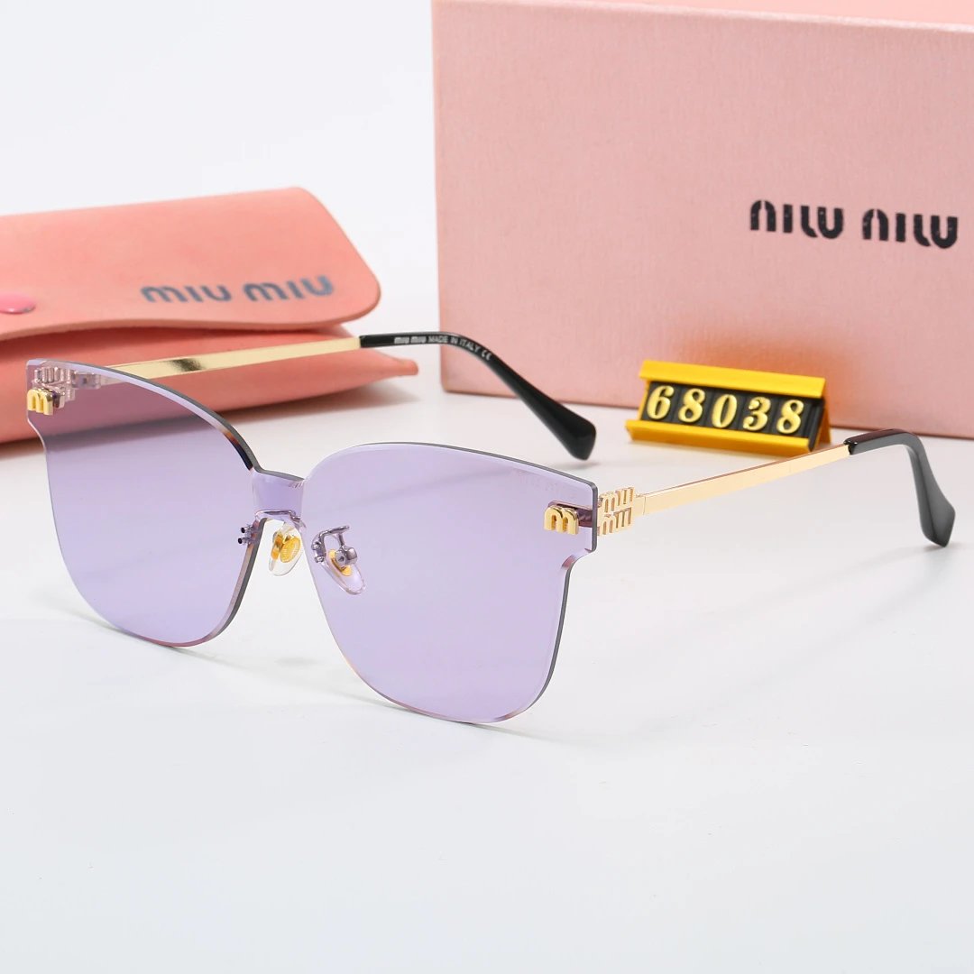Miu Miu Brown Tinted Lens Square Sunglasses, Polished Frame Style 18