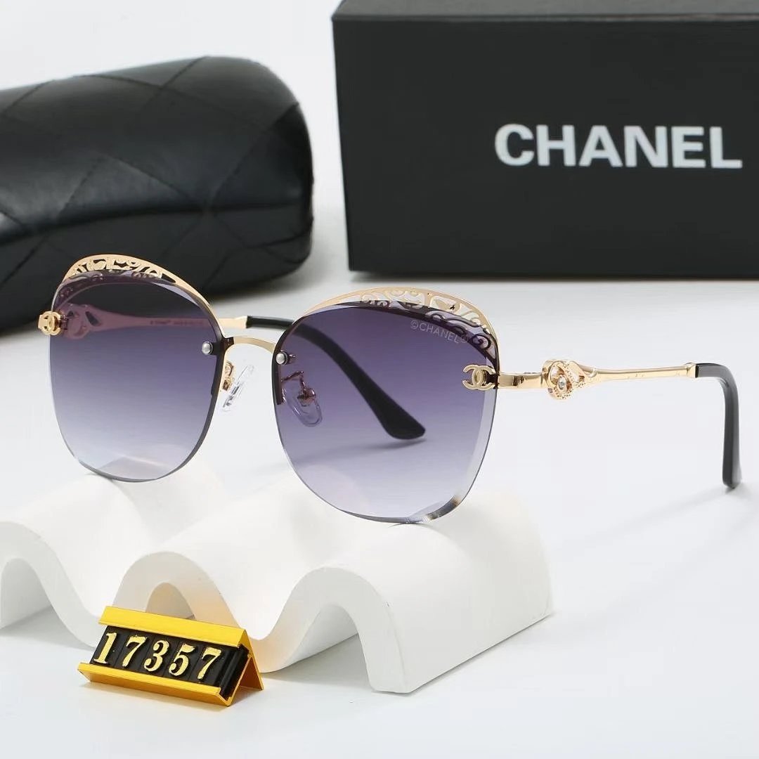 Chanel Black Tinted Lens Square Sunglasses, Polished Frame Style 01